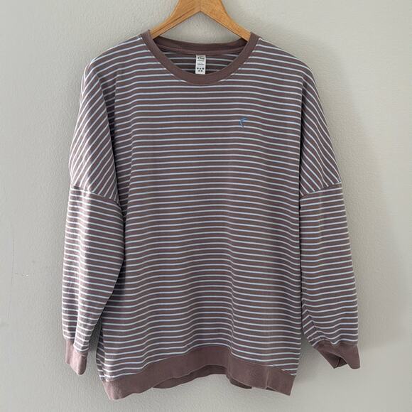 Zyia Dust Stripe Crewneck Sweatshirt Size Medium - Picture 3 of 10